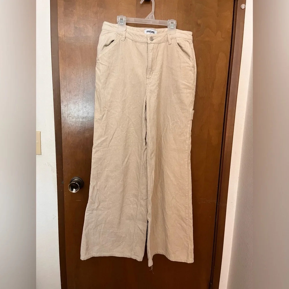 RSQ Off White Corduroy Wide Leg Pants Size 28